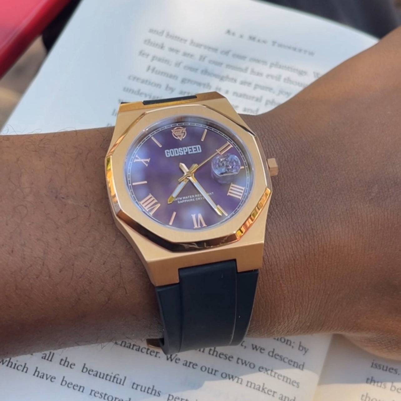 Genesis Datejust- Rose Gold & Purple